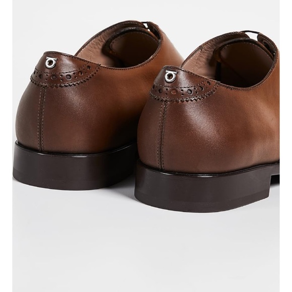 Salvatore Ferragamo Boston Cap Toe Lace Up Dress Shoes Brown Sz 8 E - Picture 3 of 10